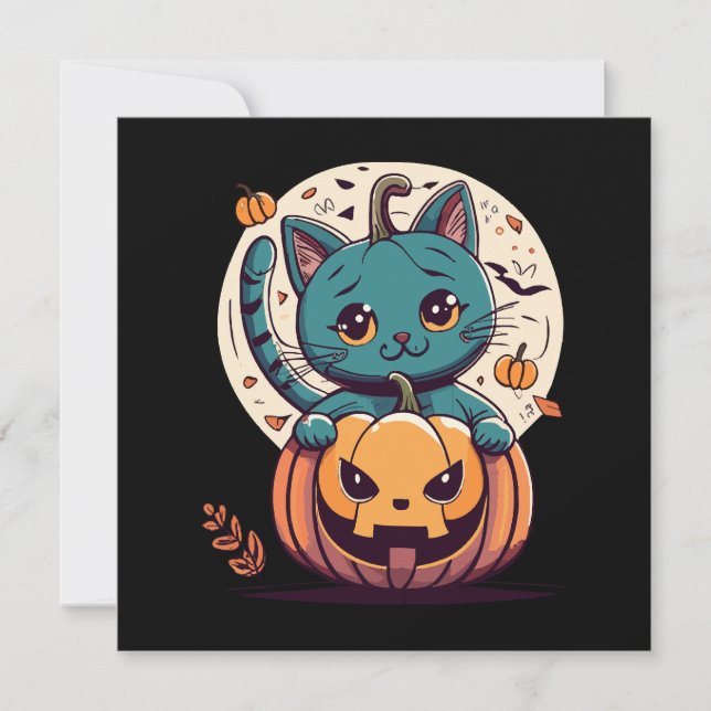 Katter och pumpor för en glad Halloween! (Framsida)