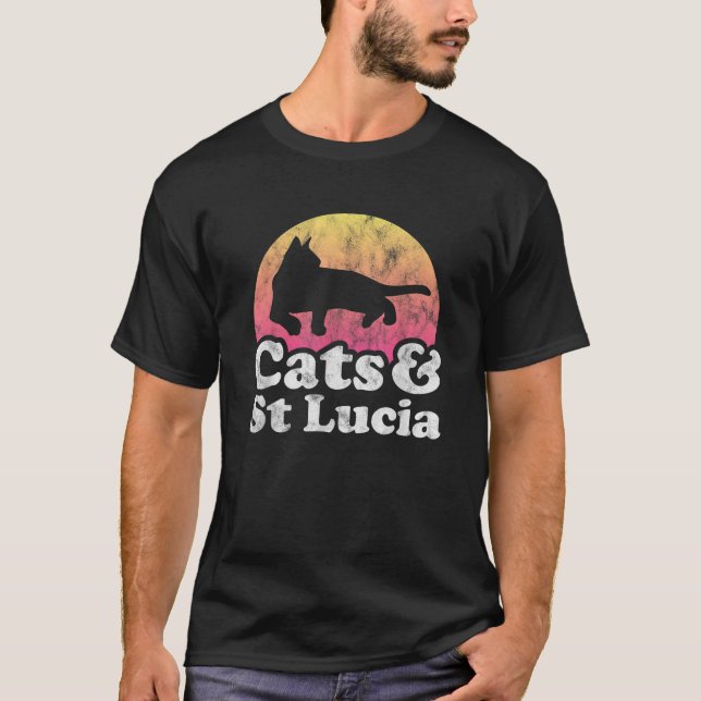 Katter och Saint Lucia Manar s eller Women Cat and T Shirt (Framsida)