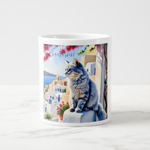 Katter och sändare i Santorini Jumbo Mugg