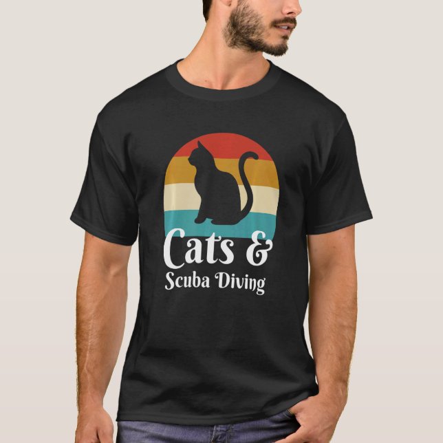 Katter Och Scuba Dykning Dykare T Shirt (Framsida)