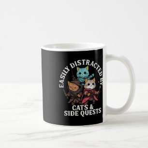 Katter Och Sidouppdrag Fantasy Gamer Katt Design Kaffemugg