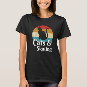 Katter Och Skridskoåkning Skridskoåkare Skateboard T Shirt