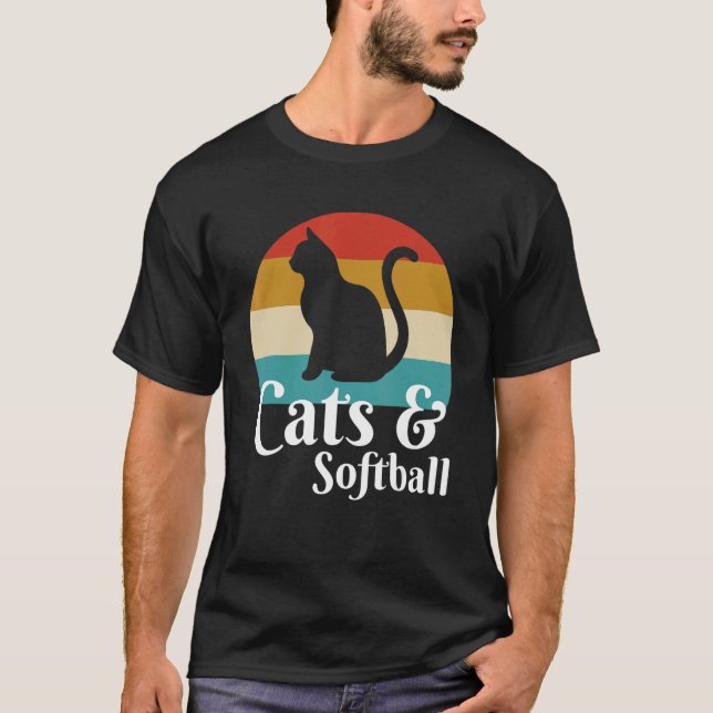 Katter Och Softboll T Shirt (Framsida)