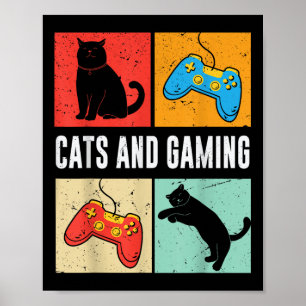 Katter och spel för TV-spel med överklockningsspel Poster