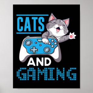 Katter och spel för TV-spel med överklockningsspel Poster