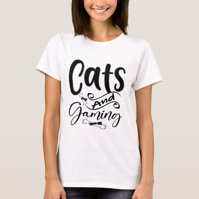 Katter och spel - funna t shirt (Framsida)