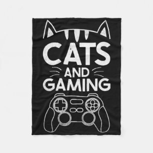 Katter Och Spel Rolig Kattälskare Spelpresent Spel Fleecefilt