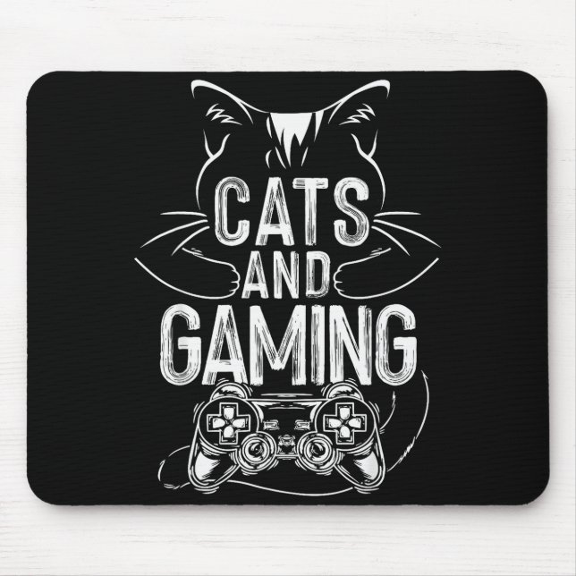 Katter Och Spel Roligt För Spelare, Kattälskare, K Musmatta (Framsidan)