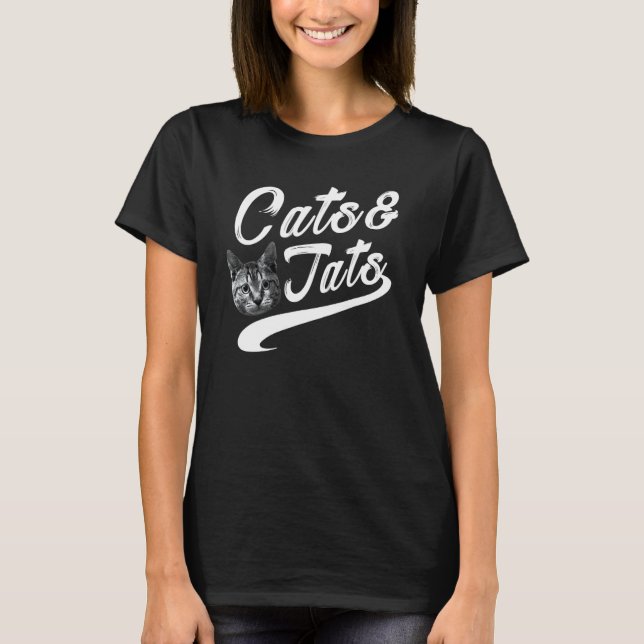 Katter Och Tats Söt Katt T Shirt (Framsida)