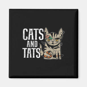 Katter och tatueringar med fyllning av Tatto Älska Magnet