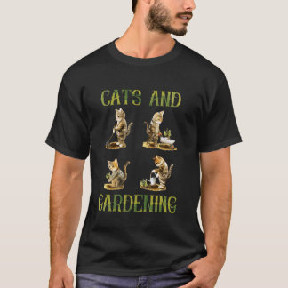 Katter Och Trädgårdsarbete Kattälskare Män Kvinnor T Shirt