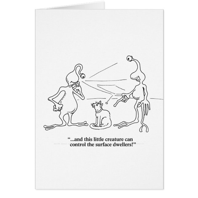 Katter och Utomjordingar Hälsningskort (Framsidan)
