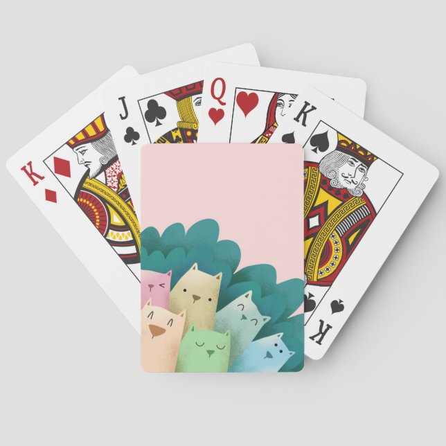 Katter och vänner av övertäckt lax casinokort (Baksidan)