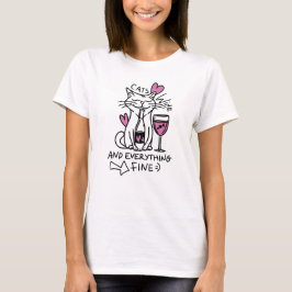 Katter och Vin | Funny Cat Lover T Shirt