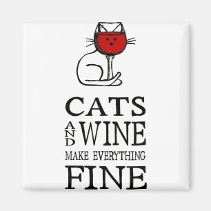 Katter och Vin Magnet