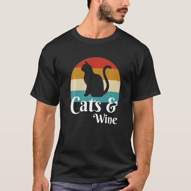 Katter Och Vin Vin T Shirt (Framsida)
