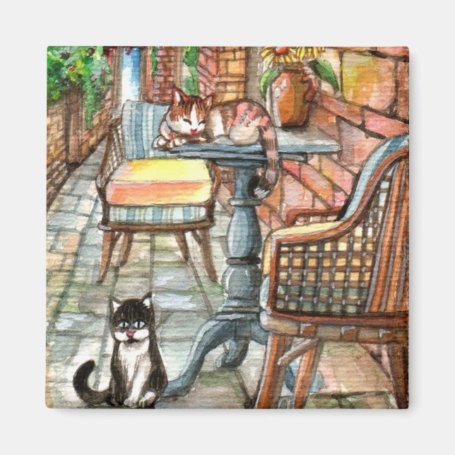 Katter på Baksidan Alley Magnet (Framsidan)