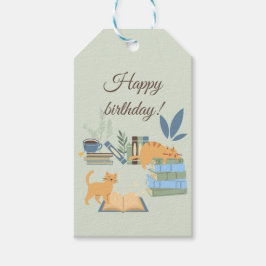 Katter på Bokar födelsedag Presentetikett