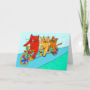 Katter på cykelkonstkort kort