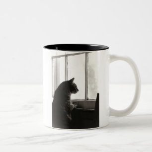 Katter på fönstermuggen Två-Tonad mugg