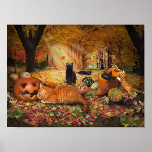 Katter på hösten poster