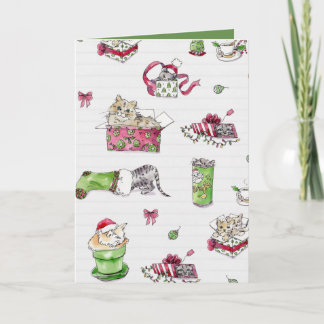 Katter på julkort helgkort