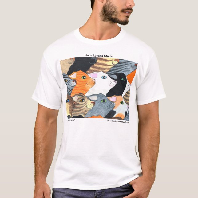 Katter på paradskjortan tee shirt (Framsida)