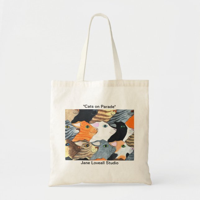 Katter på paradtoto hänger lös tygkasse (Framsidan)