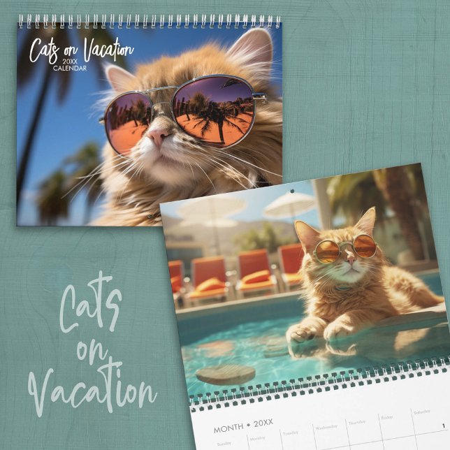 Katter på semester kalender (Funny cats on vacation calendar)
