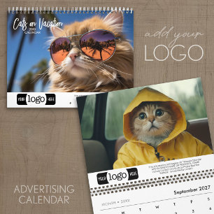 Katter på semester - Lägg till logotyp för företag Kalender