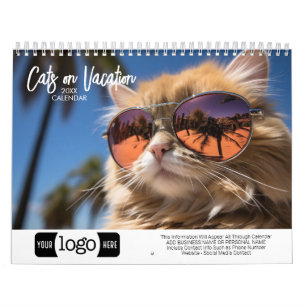 Katter på semester - Lägg till logotyp som företag Kalender