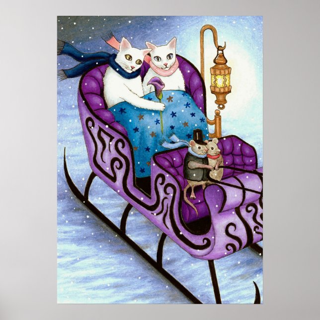 Katter på Sleigh 444 Winter Poster (Framsidan)