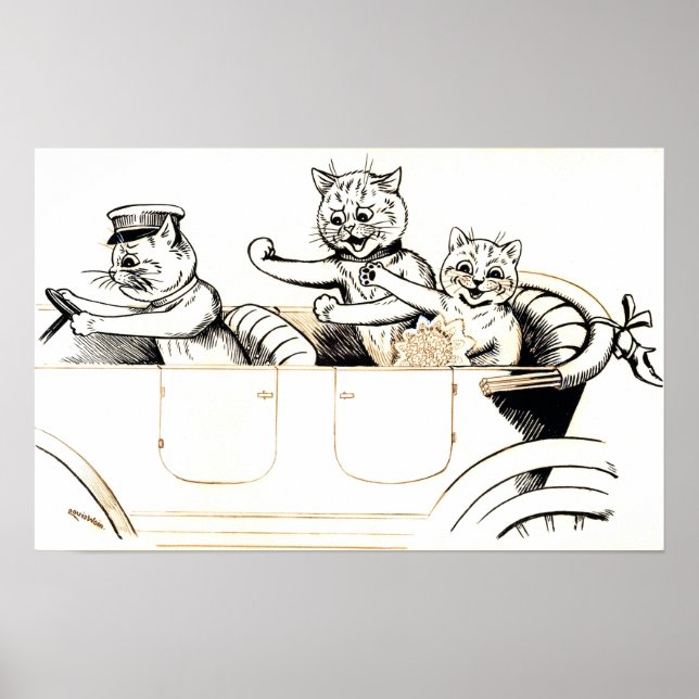 Katter på smekmånad, Louis Wain Poster (Framsidan)