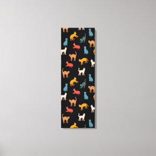 Katter på svart canvastryck