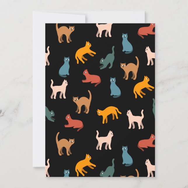 Katter på svart inbjudningar (Framsida)