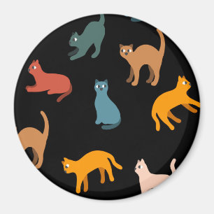 Katter på svart magnet