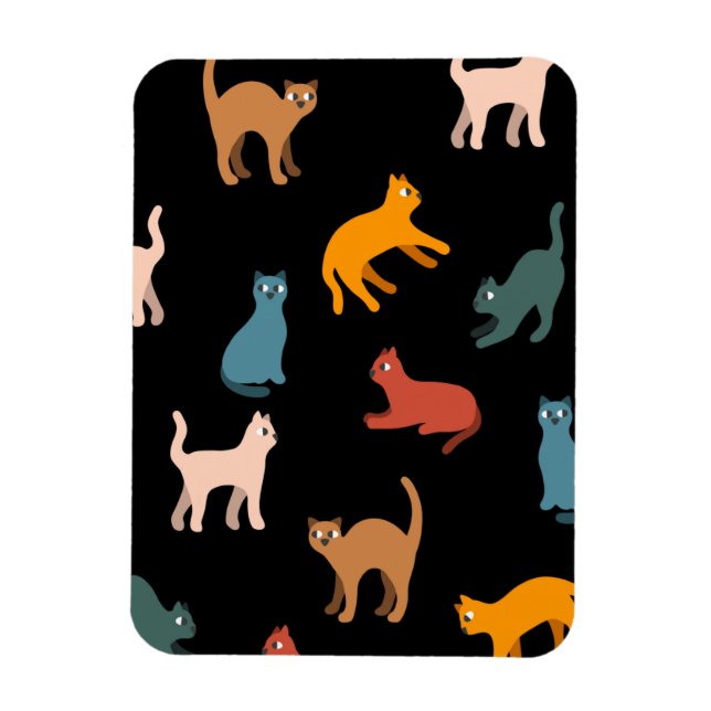 Katter på svart magnet (Vertikal)