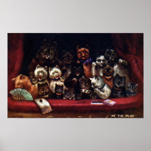 Katter på teatern för en lek Louis Wain Poster