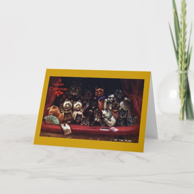 Katter på teatern för jul helgkort (Framsida)