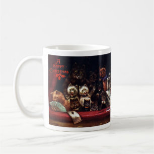 Katter på teatern för jul kaffemugg