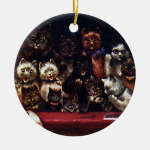 Katter på teatern för jul Louis Wain Julgransprydnad Keramik