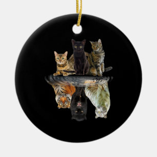 Katter - reflekterande vänteläge - Lovers Cute T Julgransprydnad Keramik