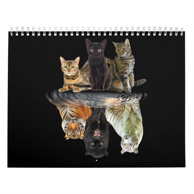 Katter - reflekterande vänteläge - Lovers Cute Tig Kalender (Omslag)