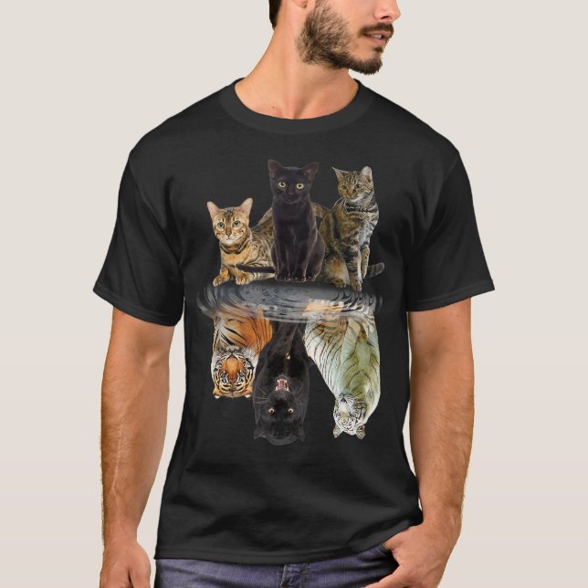 Katter - reflekterande vänteläge - Lovers Cute Tig T Shirt (Framsida)