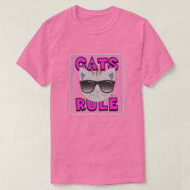KATTER REGERAR ROSA Söt Kattälskare t-shirt