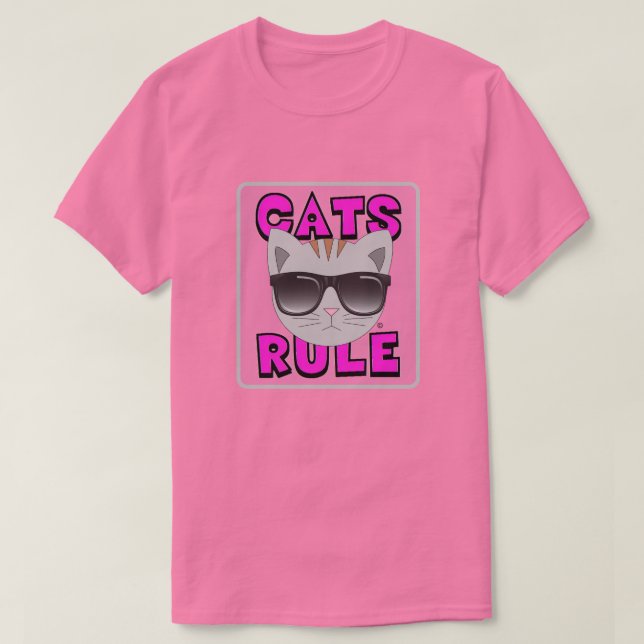 KATTER REGERAR ROSA Söt Kattälskare t-shirt (Design framsida)