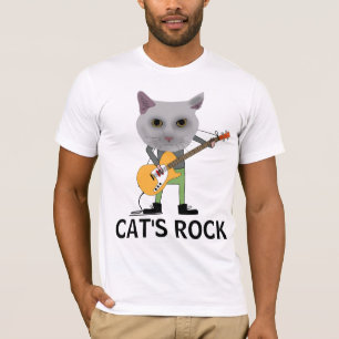 KATTER ROCKAR, KATT SPELAR GITAR T-Shirts