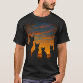 Katter ser solnedgång t shirt