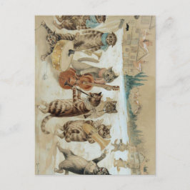 Katter sjunger julsånger av Louis Wain Vykort