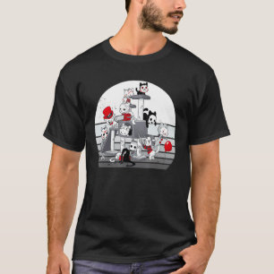 Katter Skräck Karaktärer - Rolig Halloween T Shirt
